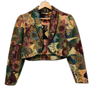 Niki vintage union made tapestry Floral bolero jacket size 7/8